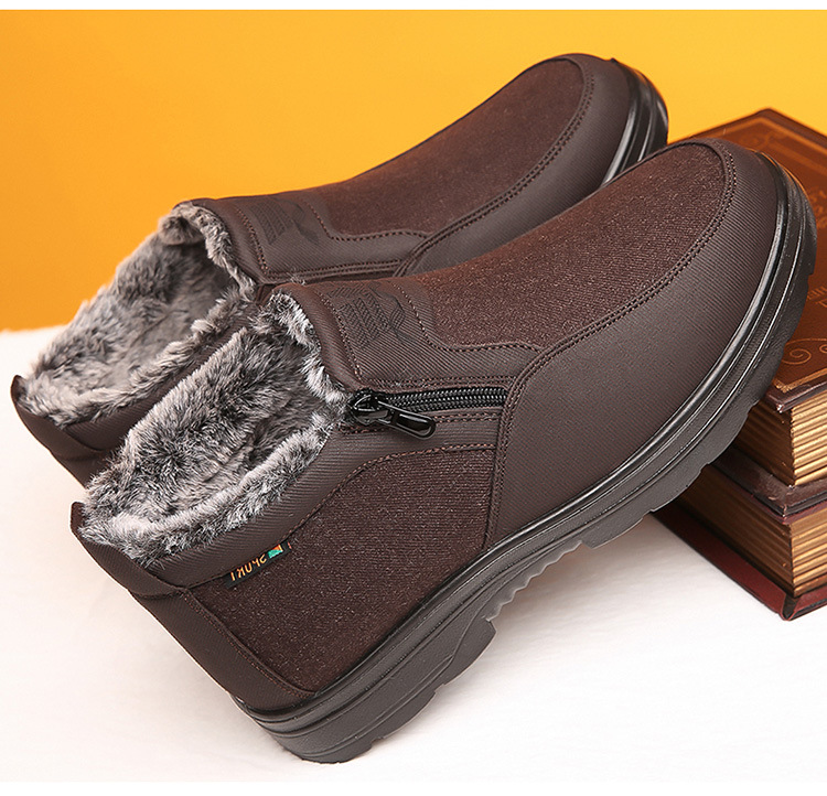 Men's Orthopedic Warm Snow Boots Waterproof Non-Slip Winter Fleece Shoes