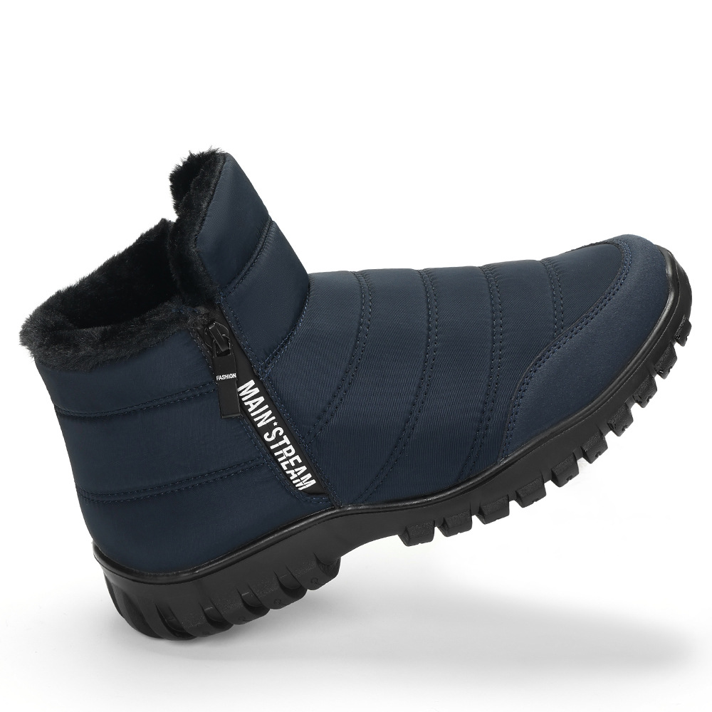 Men's Double Zipper Waterproof Non-slip Thick Warm Snow Boots