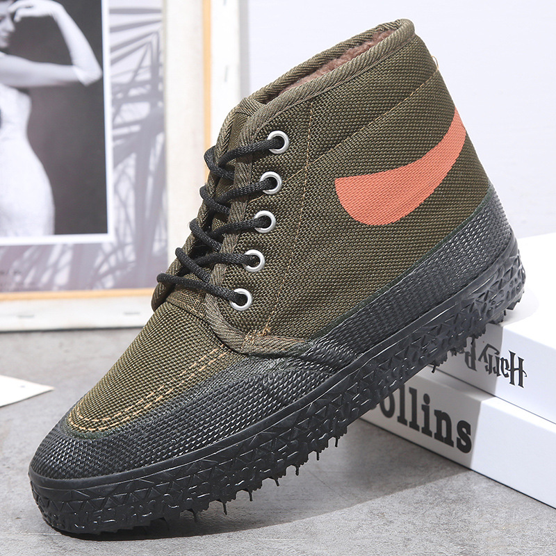 Men's Labor Protection Plus Velvet Thick Warm Construction Site Work Shoes