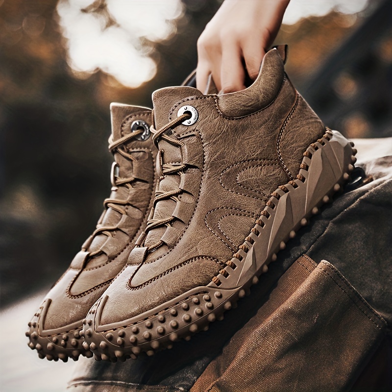 Men's Ankle Top Boots - Casual Outdoor Walking Shoes - Perfect Fit for Spring