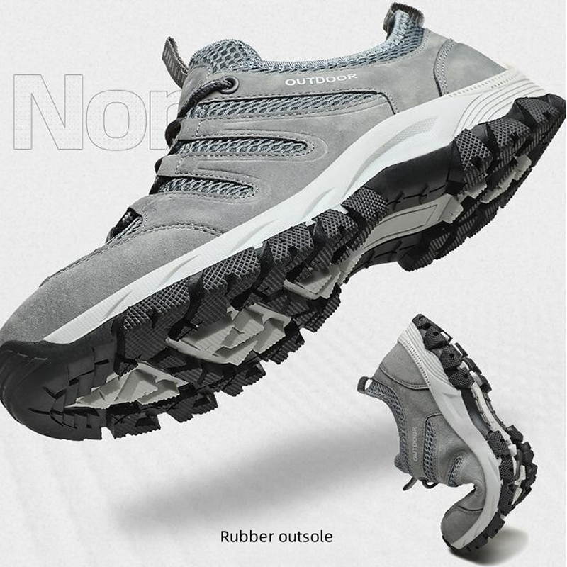 Men's Genuine Leather Breathable Lightweight Arch Support Hiking Orthopedic Shoes