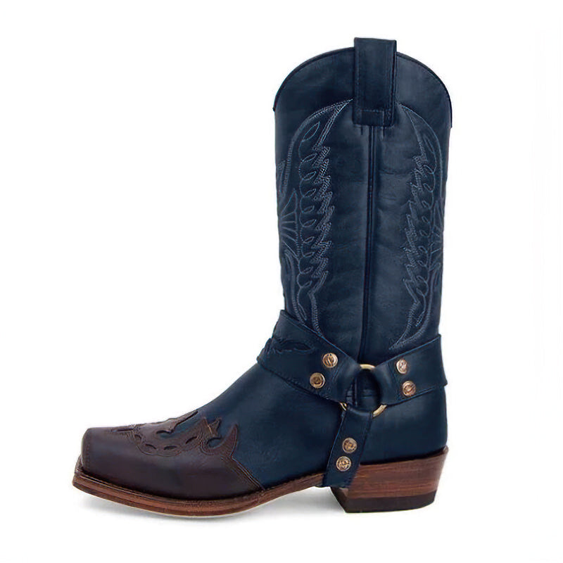 MEN'S BUCKLE CAVED COWBOY BOOTS