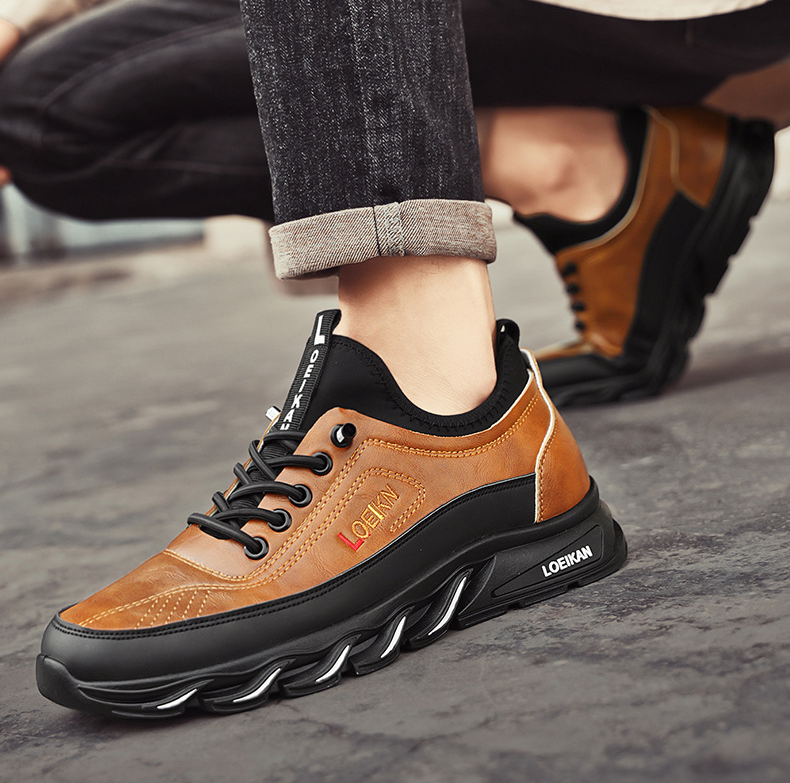 ⏰Limited Time Sale 70% OFF-Men's Casual Fashion Orthopedic Hiking Shoes – Anti-Puncture, Anti-Collision, Non-Slip Arch Support  Leather Outdoor Sports Shoes for All-Terrain Performance