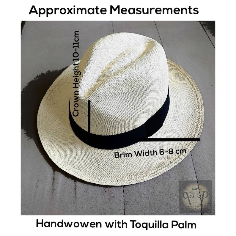 Genuine Ecuadorian Brown Panama Hat with Handmade Removable ~ Olive Green ~ Elastic Band , Handwoven From Toquilla Palm