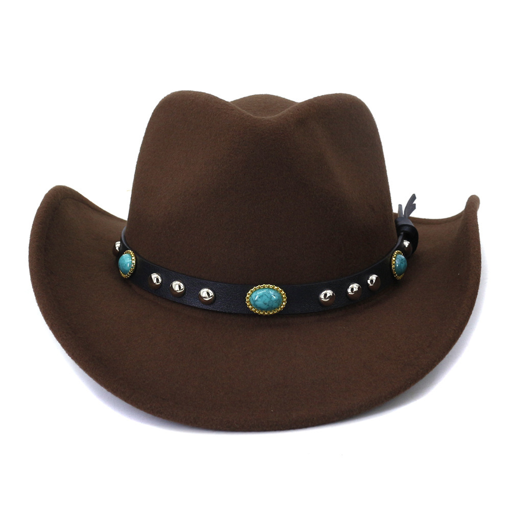 Karl Heart Top Wool Western Hat -  Coffee