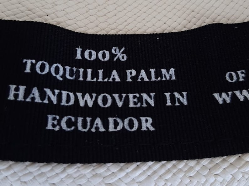 Genuine Ecuadorian Brown Panama Hat with Handmade Removable ~ Olive Green ~ Elastic Band , Handwoven From Toquilla Palm
