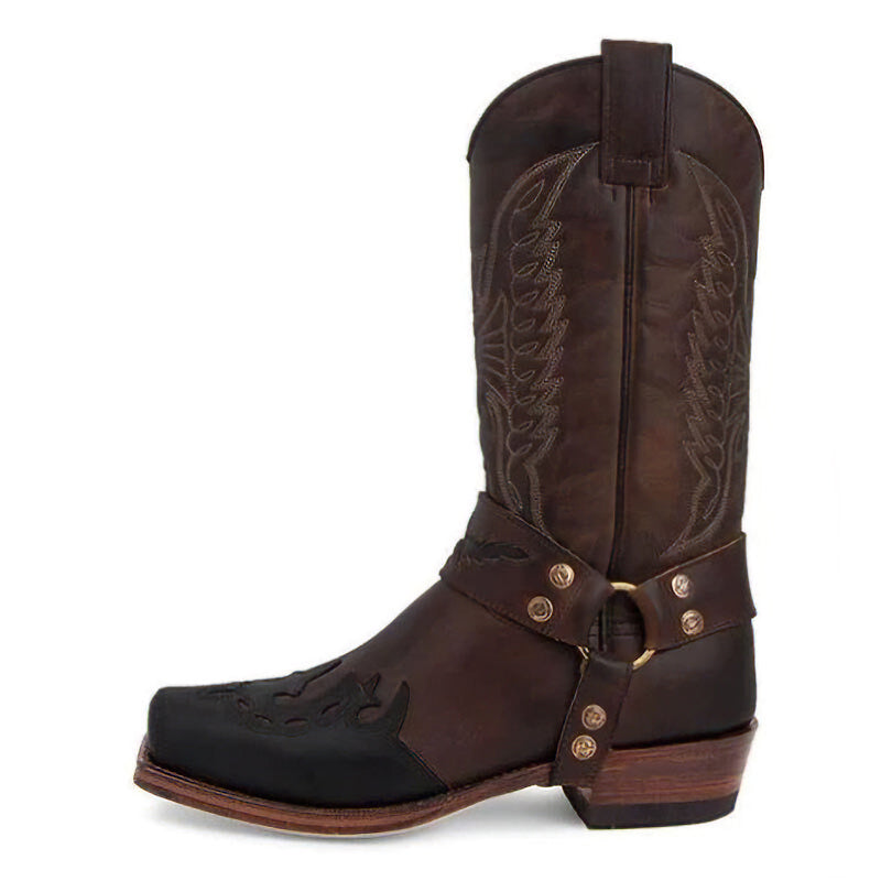MEN'S BUCKLE CAVED COWBOY BOOTS