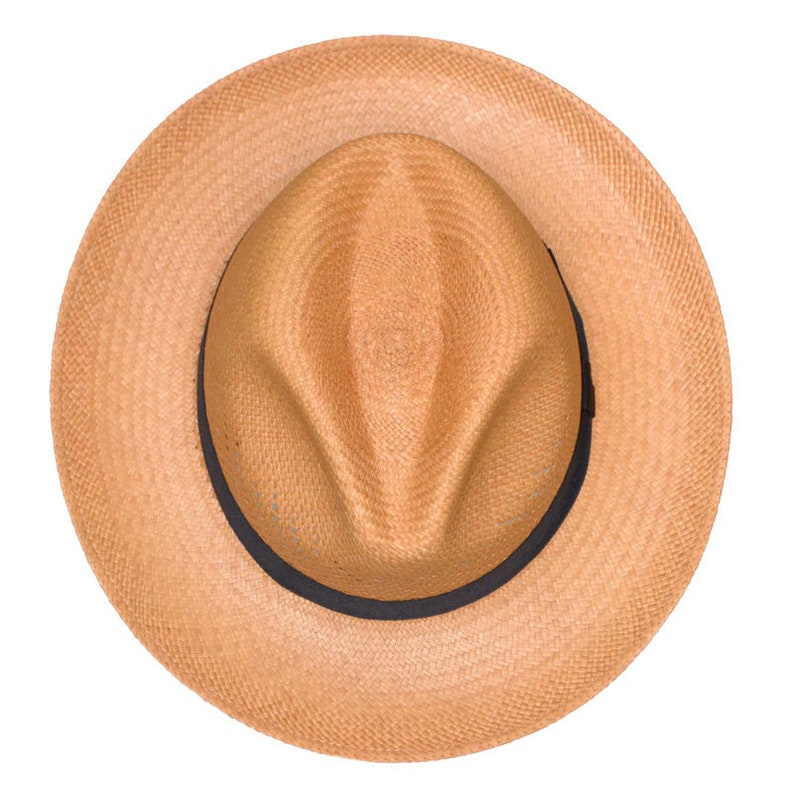 Classic Vented Panama Hat - Brisa Weave - Brown Straw - Black Band - Handwoven in Ecuador - GPH - HatBox Included