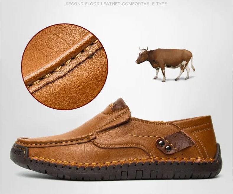 MEN'S LEATHER HAND-STITCHED OUTDOOR CASUAL SHOES