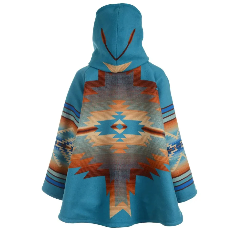 Yellowstone Hooded Poncho Style Beth Dutton Blue Coat