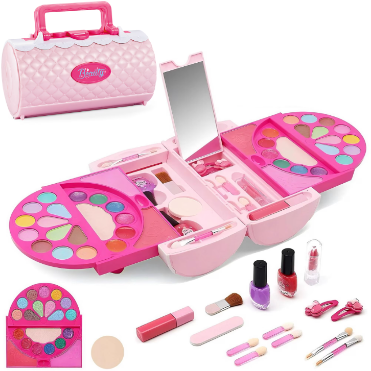 Richgv Kids Makeup Kit Girls Toys, 58 Pcs Play Makeup Toys for Girls 3-6 Year, Washable Real Makeup Set Christmas Birthday Gifts for Girls