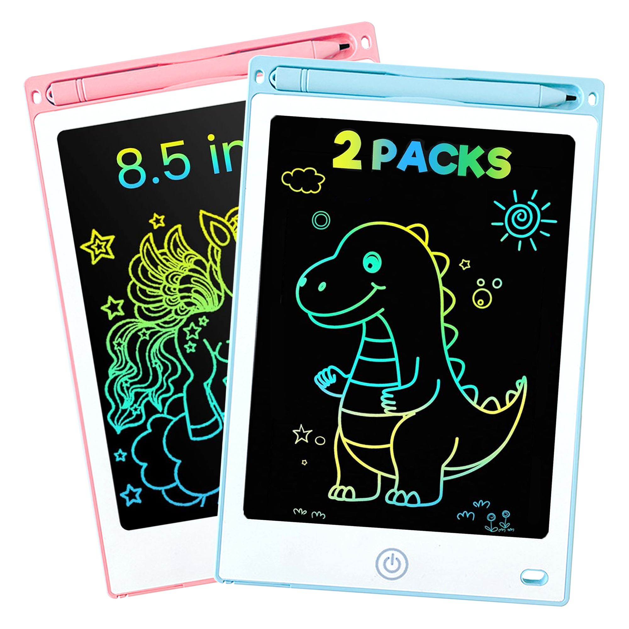 Richgv 2 Pack LCD Writing Tablet for Kids, 8.5 inch Drawing Tablet Doodle Pad Preschool Learning Toys for Toddlers, Drawing Pad Gifts for Boys Girls