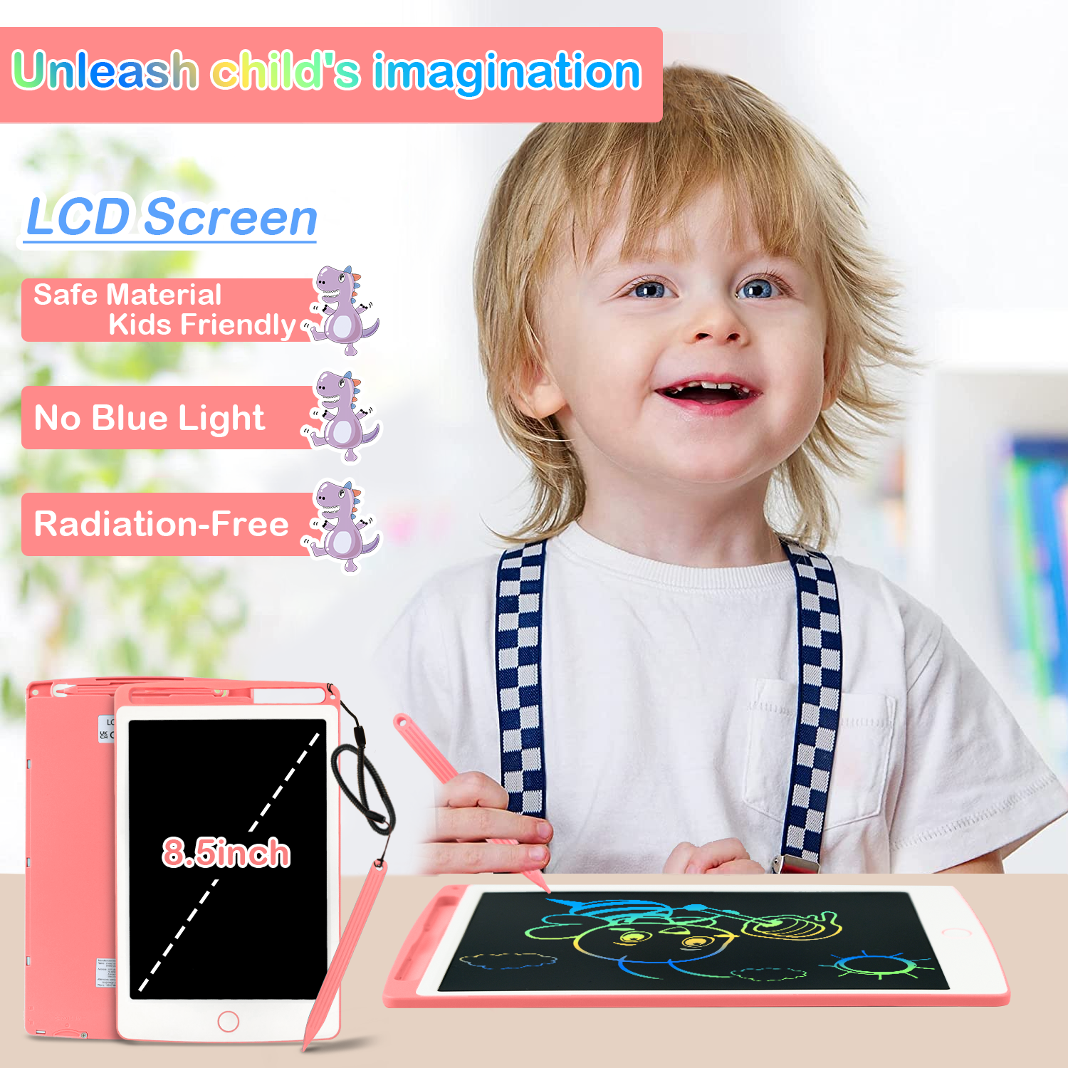 Richgv LCD Writing Tablet, 8.5 inch Electronic Graphics Tablet, Drawing Board Writing Pad Drawing Pad Toys for Boys Grils, Gifts for Kids Adults