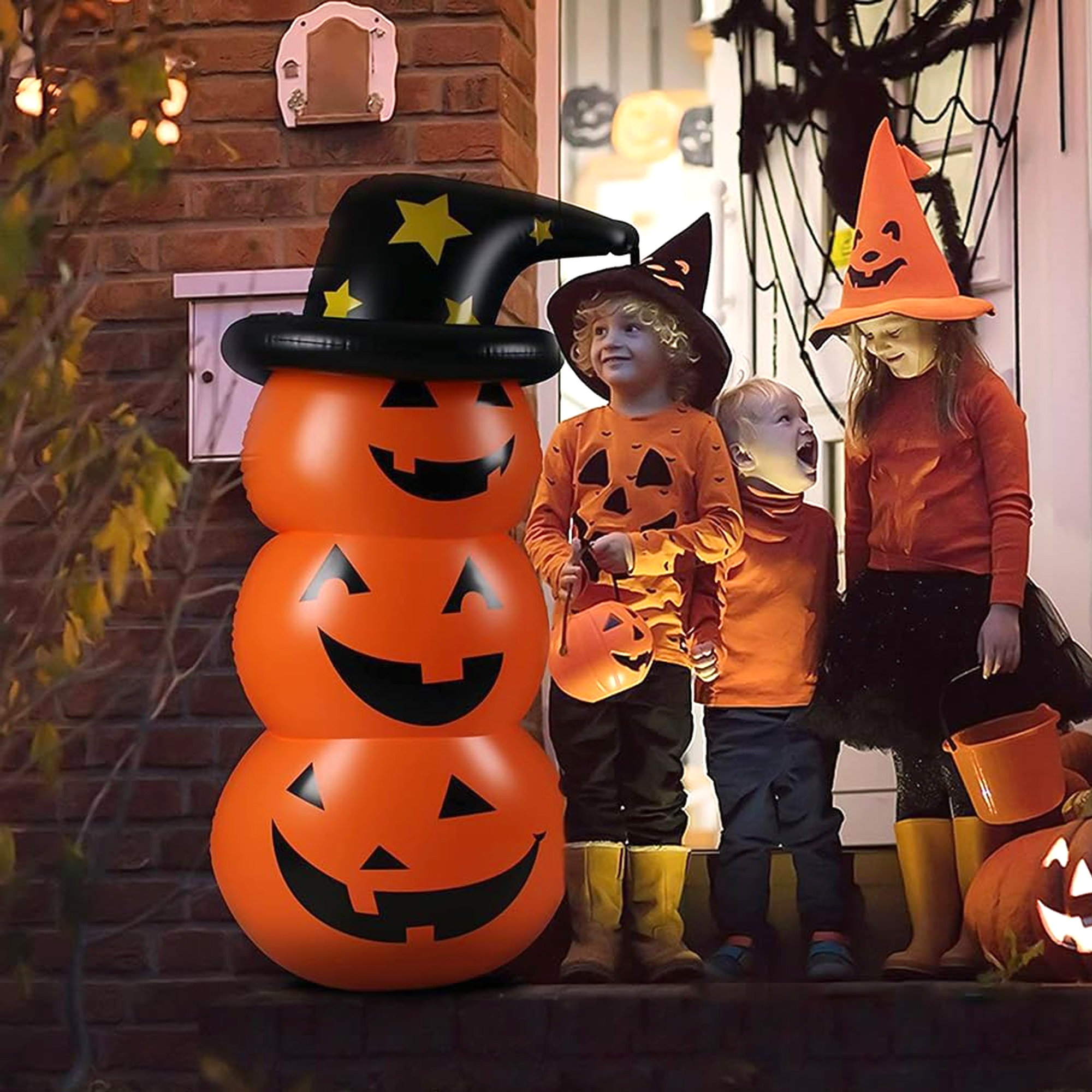 Richgv Halloween Inflatable Decoration Pumpkins Tumbler, 4.6 FT Halloween Decor Pumpkin Toy for Garden Party Indoor Outdoor Yard