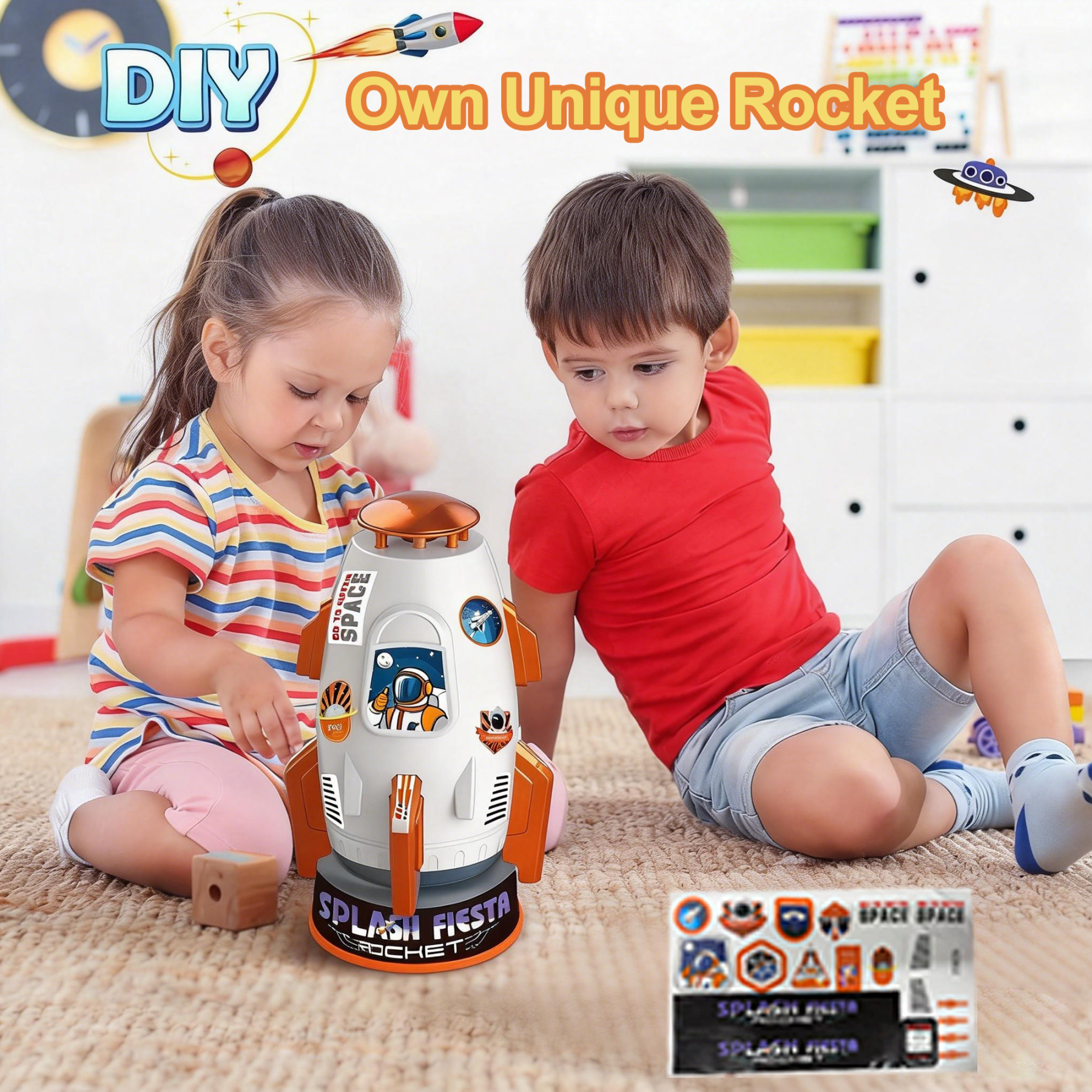 Richgv Water Sprinkler for Kids, Rocket Launcher Outdoor Spray Water Toys, Summer Garden Lawn Toys Gift for Boys Girls Age 3-12 Year Old