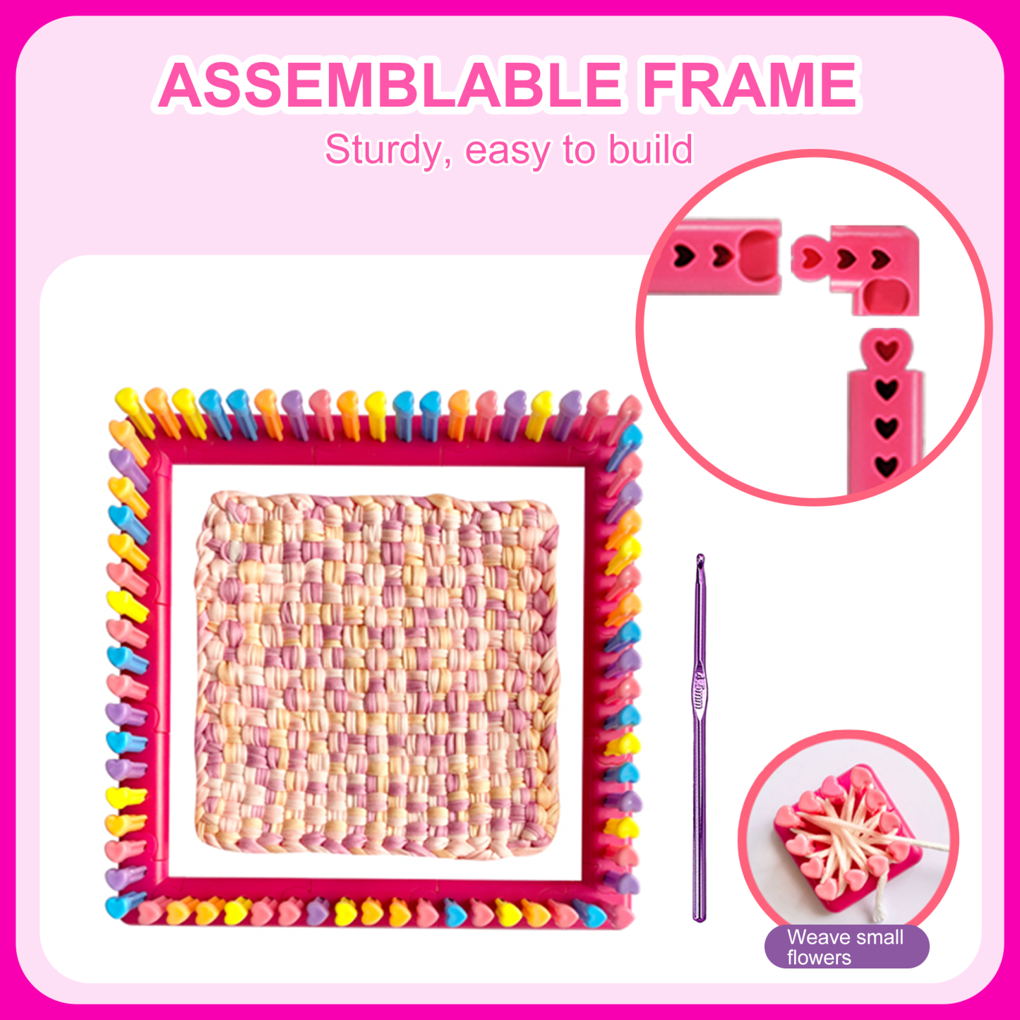 Richgv Weaving Loom Kit Kids Toys for Girls, Potholder Loom Kits DIY Arts and Crafts for Making Handbags, Knitting Activity Gifts for Girls 6-12