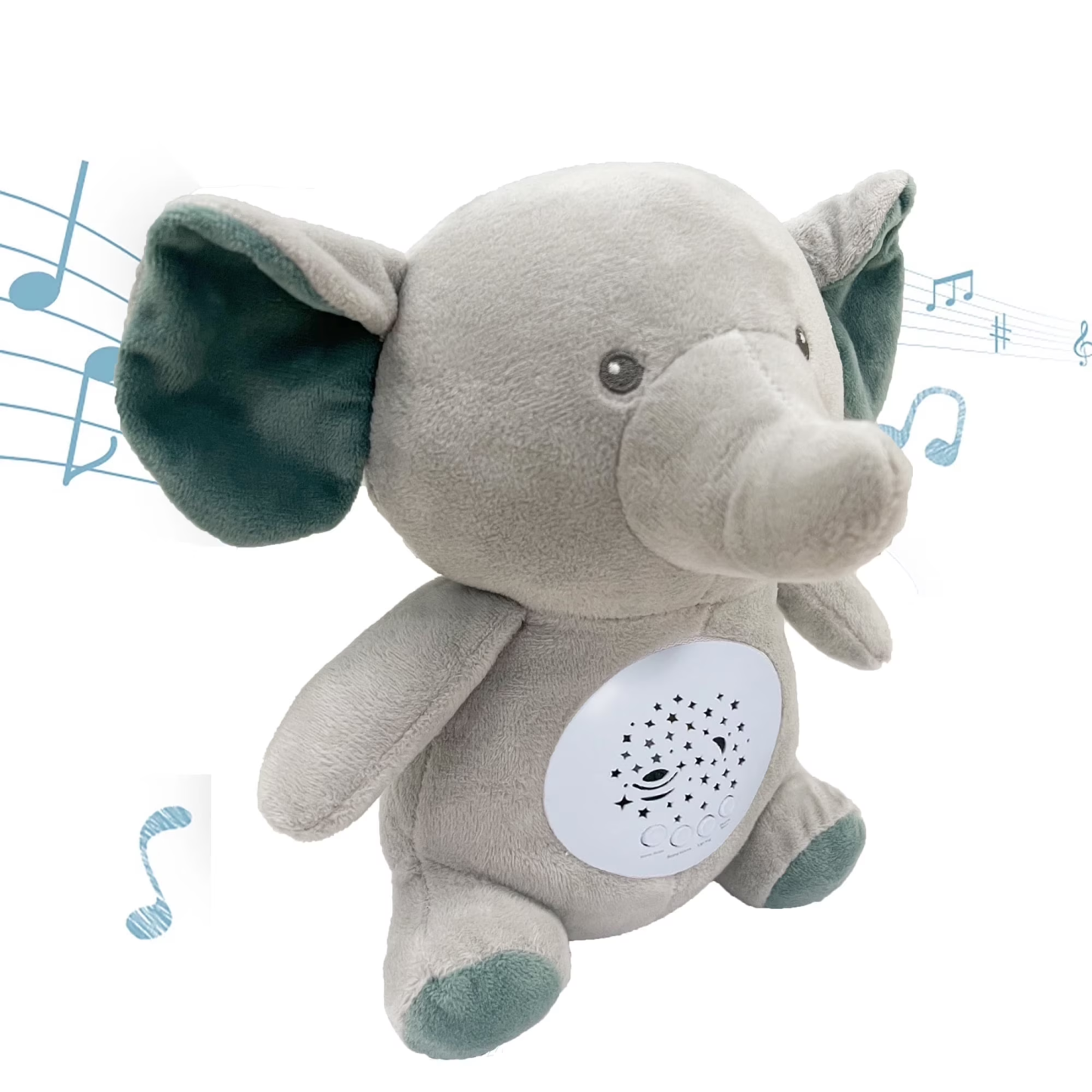 Adofi Portable Regular Size Plush Toy Elephants for Bedroom Sleep Sound Machine