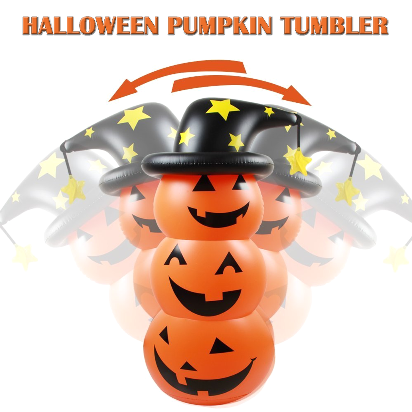 Richgv Halloween Inflatable Decoration Pumpkins Tumbler, 4.6 FT Halloween Decor Pumpkin Toy for Garden Party Indoor Outdoor Yard