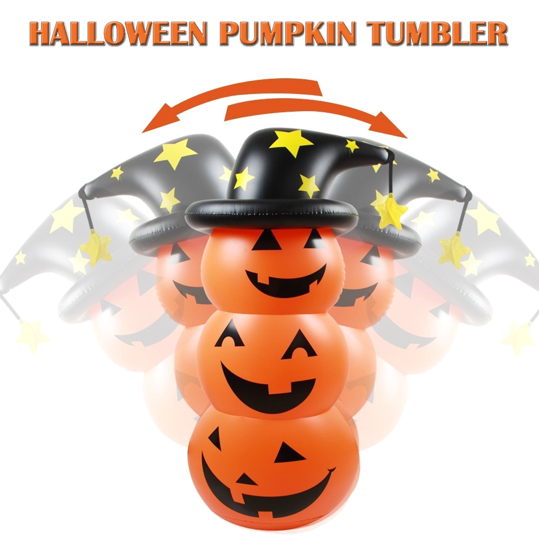 Richgv Halloween Inflatable Decoration Pumpkins Tumbler, 4.6 FT Halloween Decor Pumpkin Toy for Garden Party Indoor Outdoor Yard