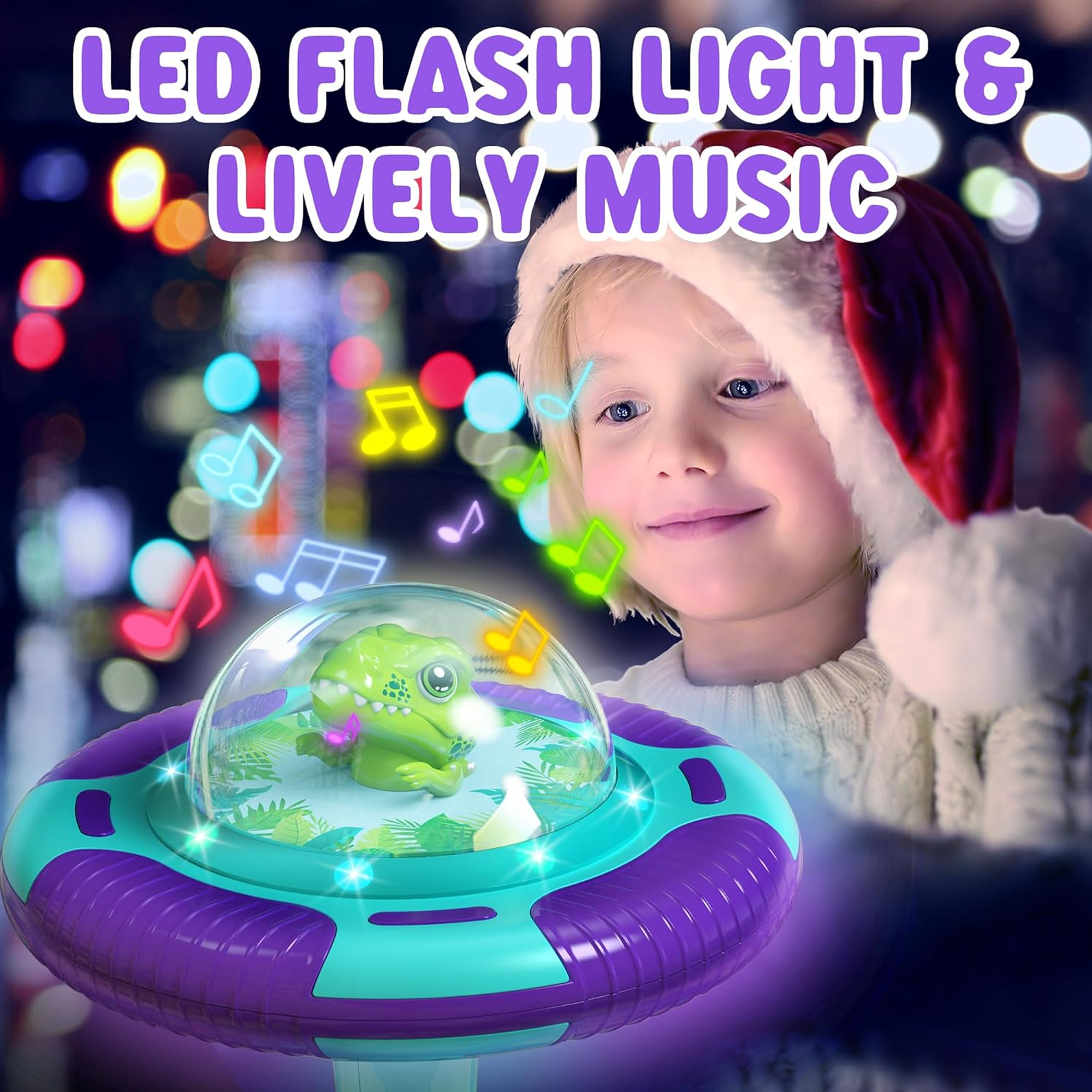 Richgv Dinosaur Sit and Spin Toys for 1 2 3 4 Year Kids, 360° Sit Spinner Activity Toy with Light Music Toddler Toy for Boys Girls Ages over 18 Months
