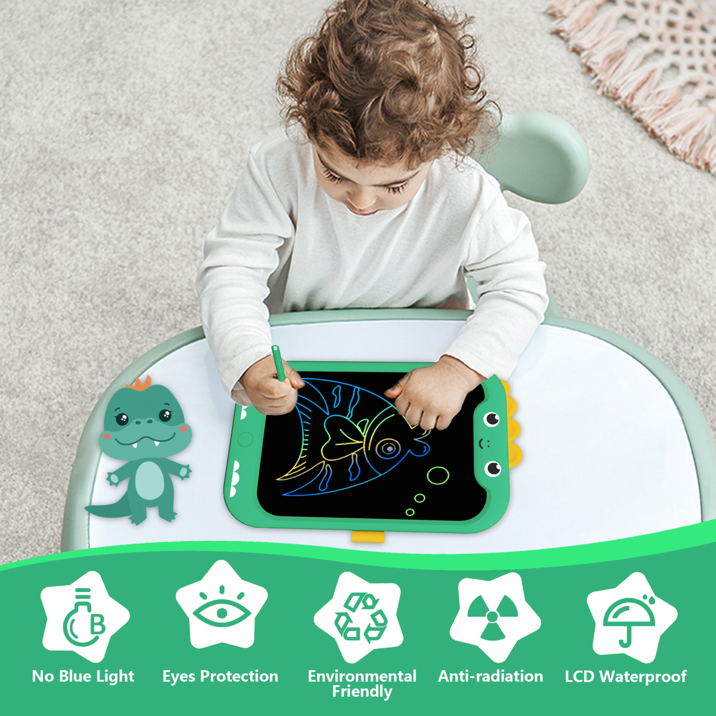 Richgv 2 Packs LCD Writing Tablet for Kids, 10 inch Electronic Graphics Tablet Drawing Tablet Doodle Pad Learning Board Educational Learning Toys Gifts for Kids Adults