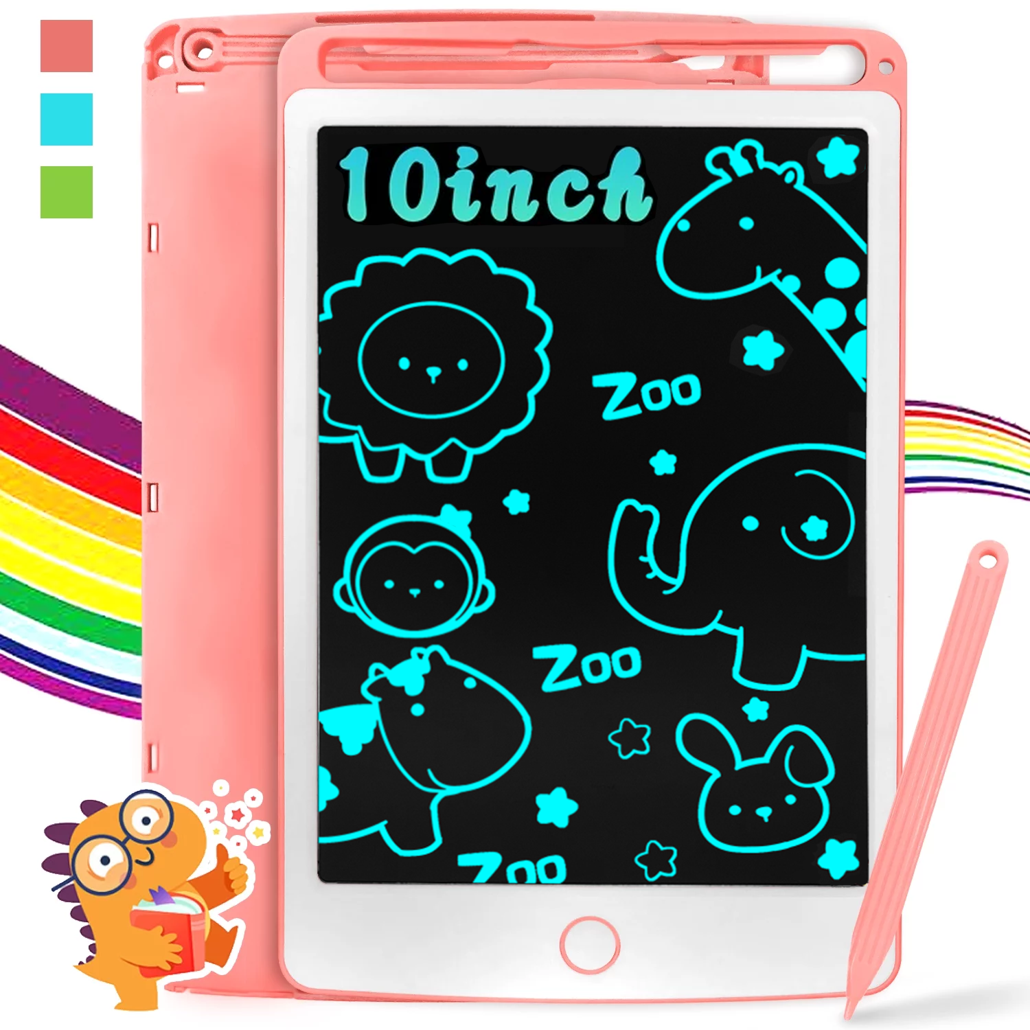 Richgv LCD Writing Tablet, 10 Inch Electronic Graphics Tablet Drawing Pad Doodle Board School Supplies Gifts for Kids and Adults Pink