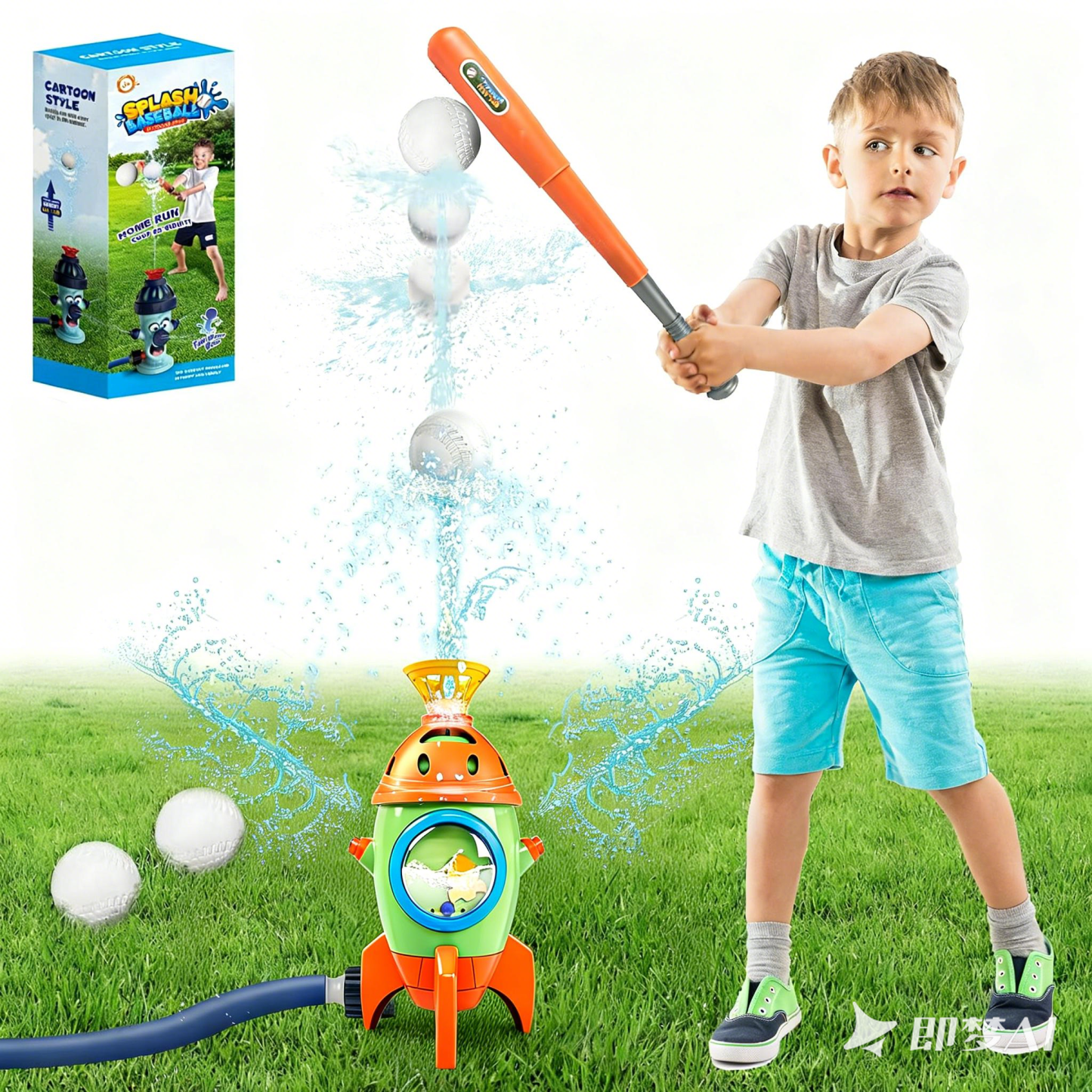 Adofi Baseball Lawn Sprinkler with 3 Baseball