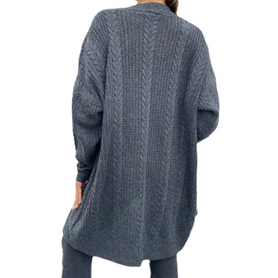 long sweaters 2021 autumn winter long sleeve Lapel coat new knitted cardigan popular