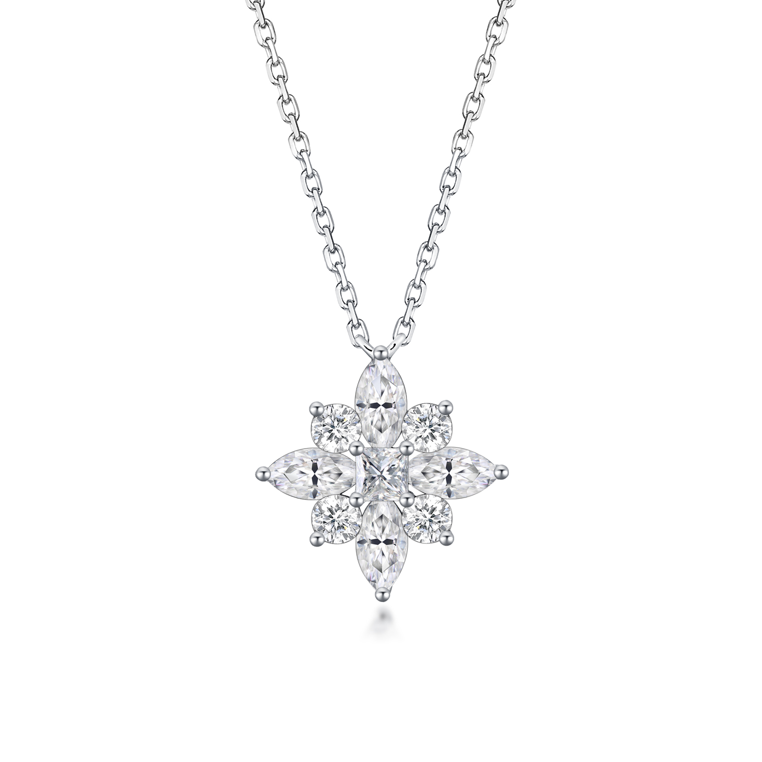 0.8 Carat Total Weight Brilliant Lab Grown Diamond Star Pendant Necklace