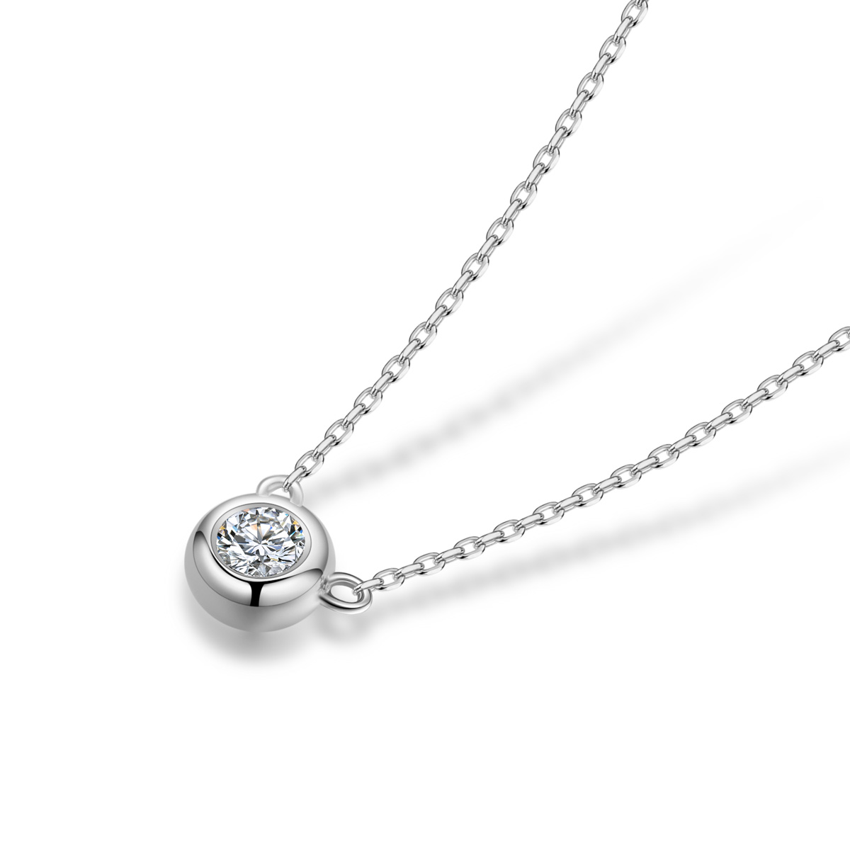 Bezel Set Lab Grown Diamond Pendant Necklace (0.3 Ct Tw)