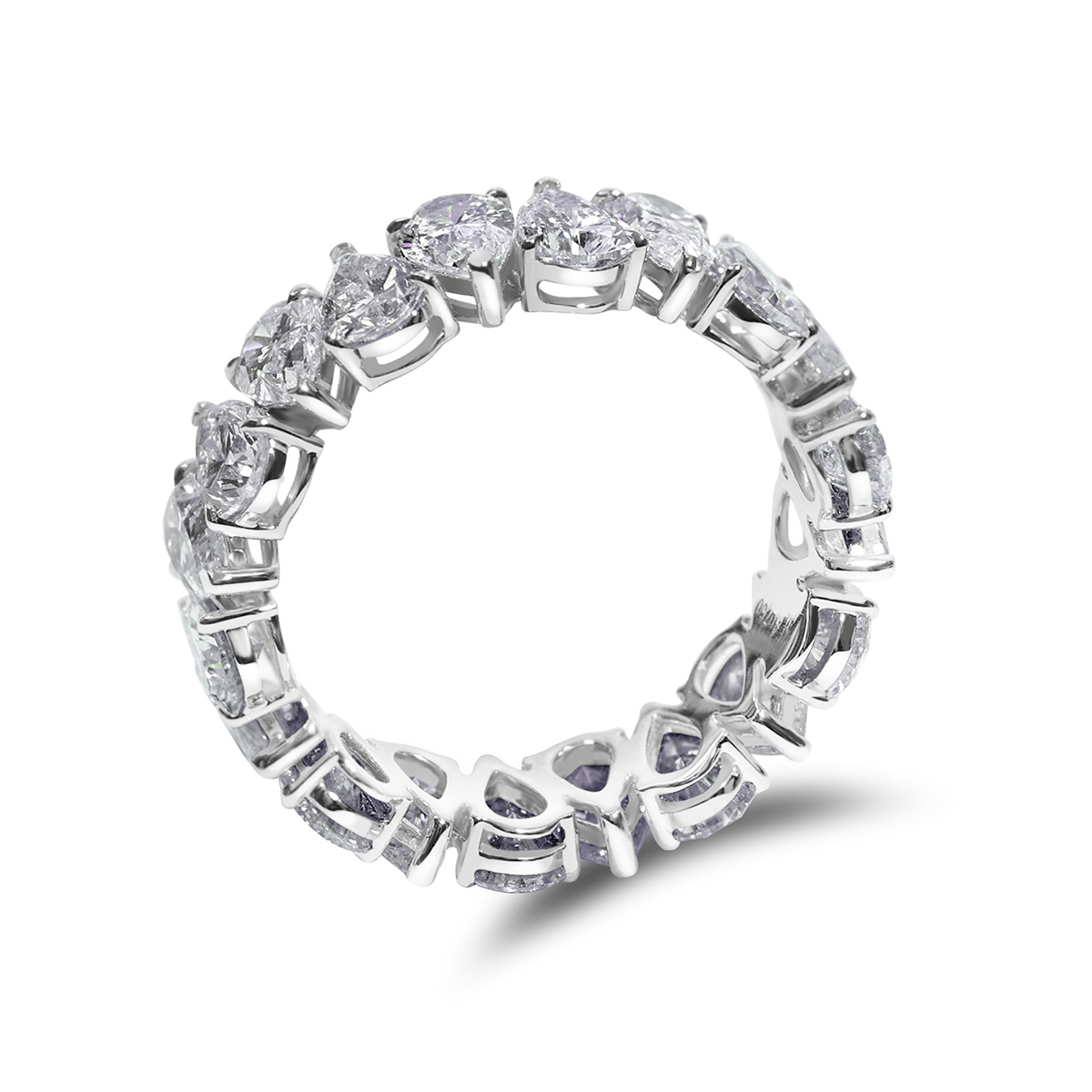 Upside Down Pear Cut Lab Grown Diamond Full Eternity Band  ( 5.3 Ct Tw)