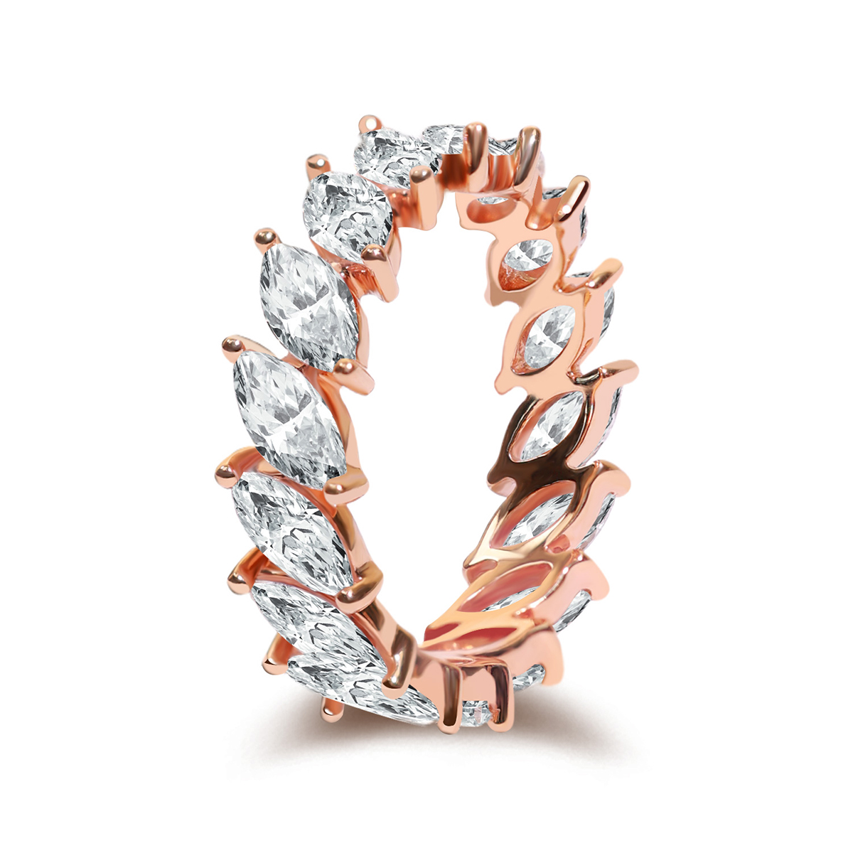 Garland Marquise Cut Lab Grown Diamond Full Eternity Ring ( 3.1 Ct Tw)