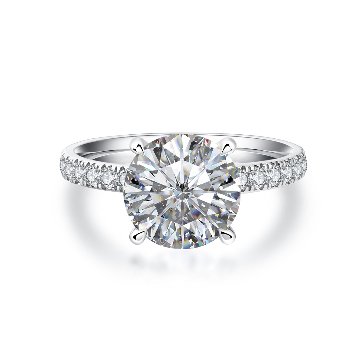 3 Carat Center Stone Brilliant Round Cut Lab Grown Diamond Hidden Halo Engagement Ring (3.4 Ct. Tw)
