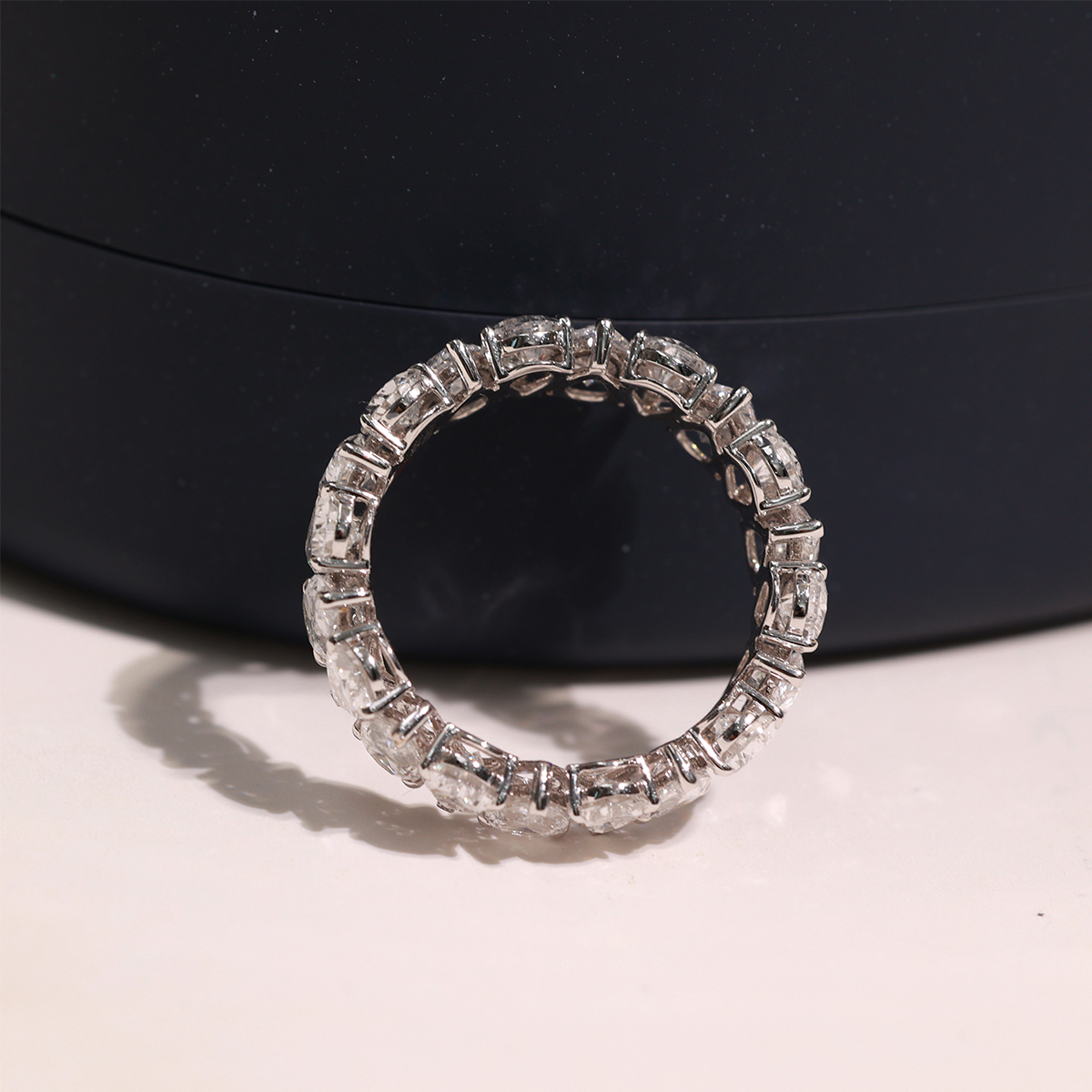Upside Down Pear Cut Lab Grown Diamond Full Eternity Band  ( 5.3 Ct Tw)