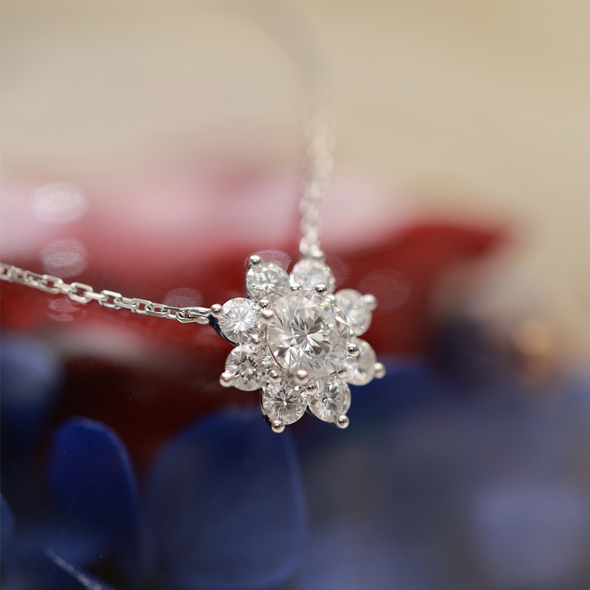 Radiant Blossom Lab Grown Diamond Pendant Necklace  (1.3 Ct Tw)