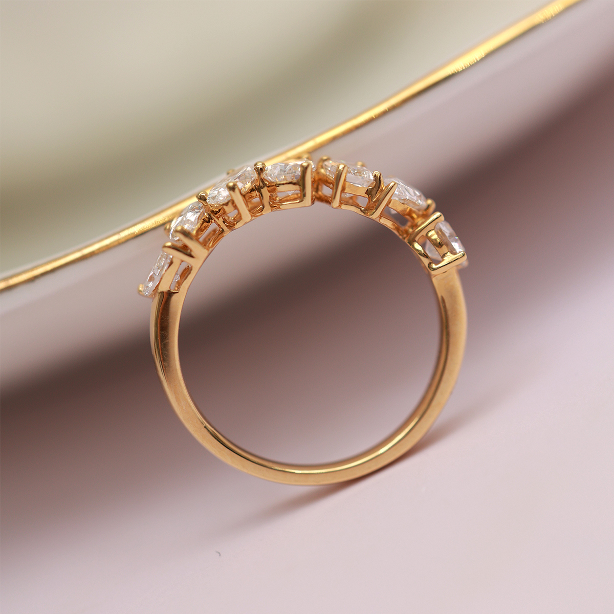 7 Stone Multi Shape Lab Grown Diamond Ring in 18k Gold (1.3 Ct Tw)