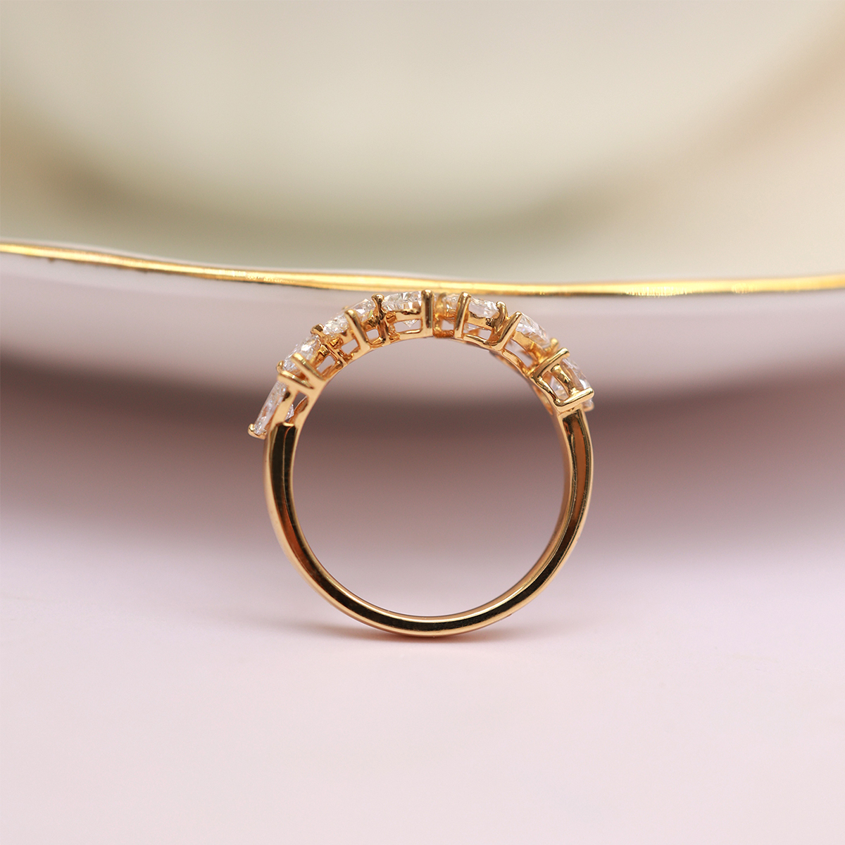 7 Stone Multi Shape Lab Grown Diamond Ring in 18k Gold (1.3 Ct Tw)