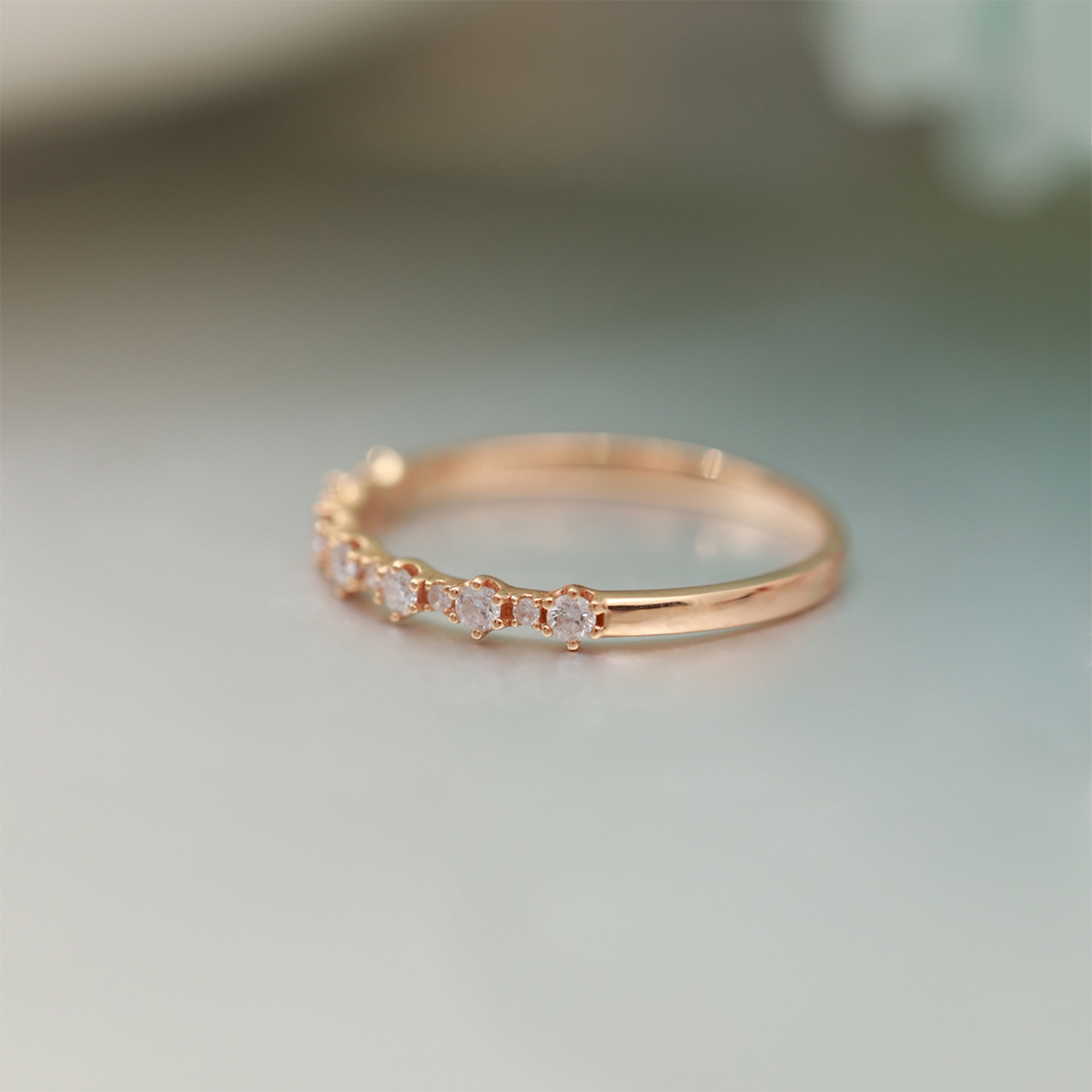 Renaissance 13 Stone Bead Set Lab Grown Diamond Ring in 18k Gold (0.2 Ct Tw)