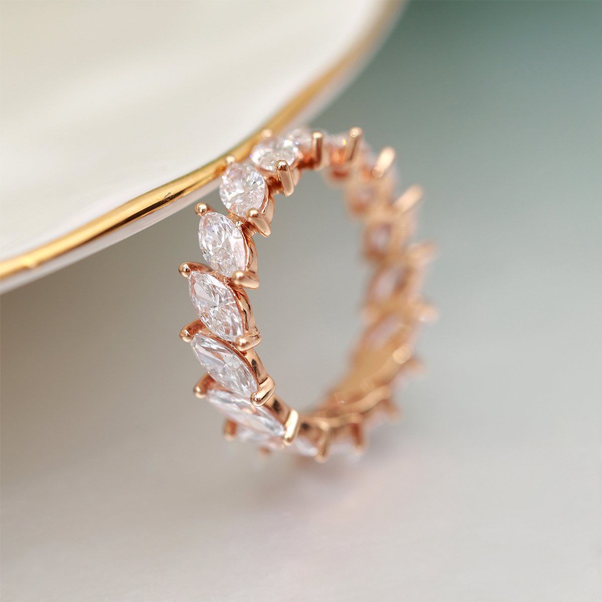 Garland Marquise Cut Lab Grown Diamond Full Eternity Ring ( 3.1 Ct Tw)