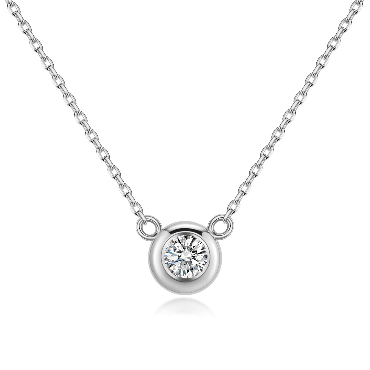 Bezel Set Lab Grown Diamond Pendant Necklace (0.3 Ct Tw)