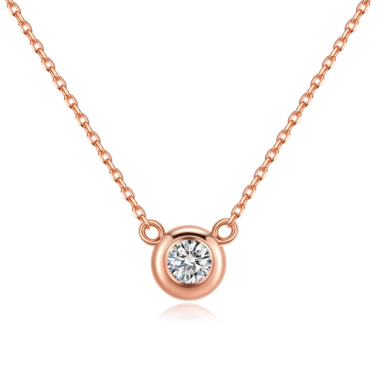 Bezel Set Lab Grown Diamond Pendant Necklace (0.3 Ct Tw)