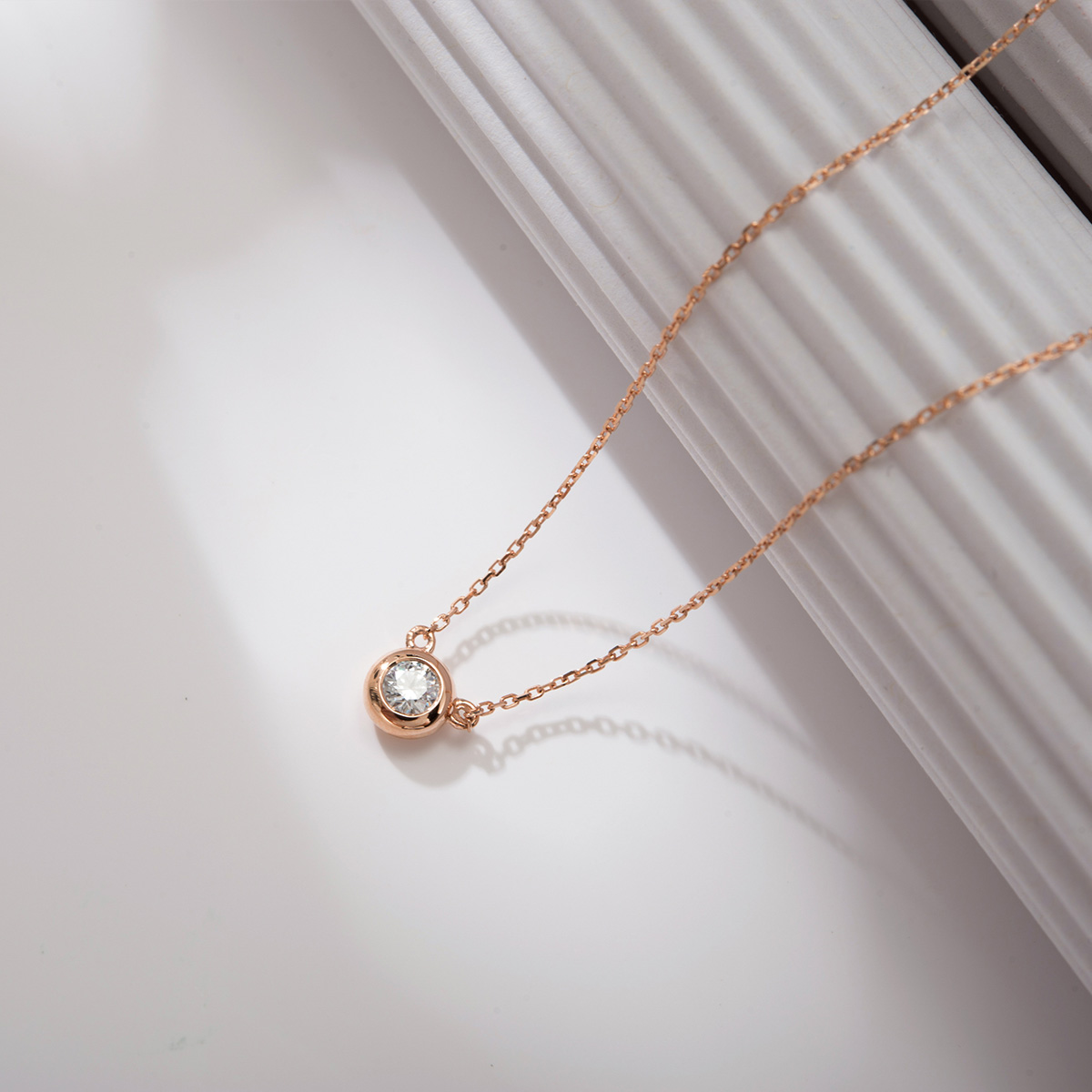 Bezel Set Lab Grown Diamond Pendant Necklace (0.3 Ct Tw)