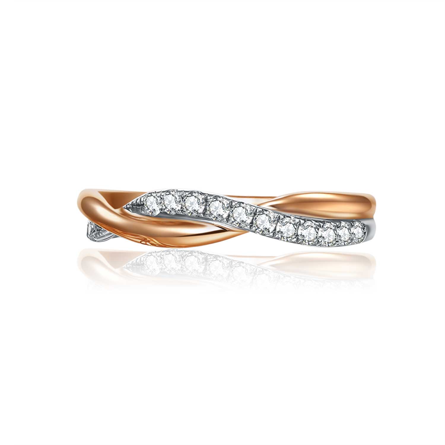 Two Tone Twist Vine Wedding Ring For Women (0.25 Ct Tw)