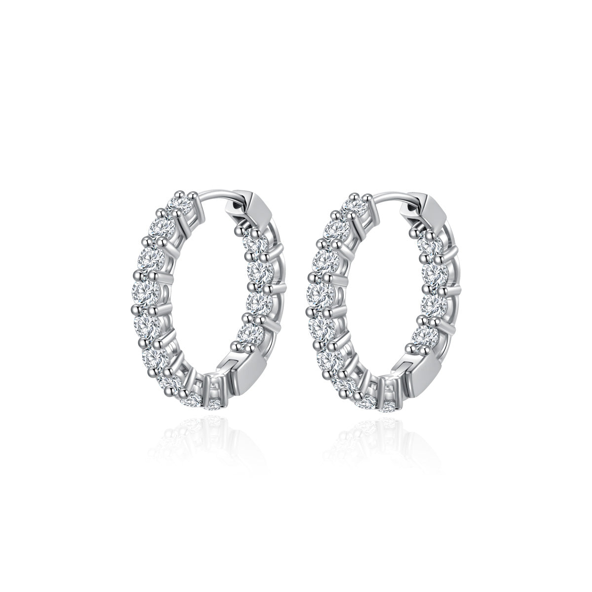 Lab Grown Diamond Inside-out Huggie Earrings in 18k Gold  ( 1.7 Ct Tw)