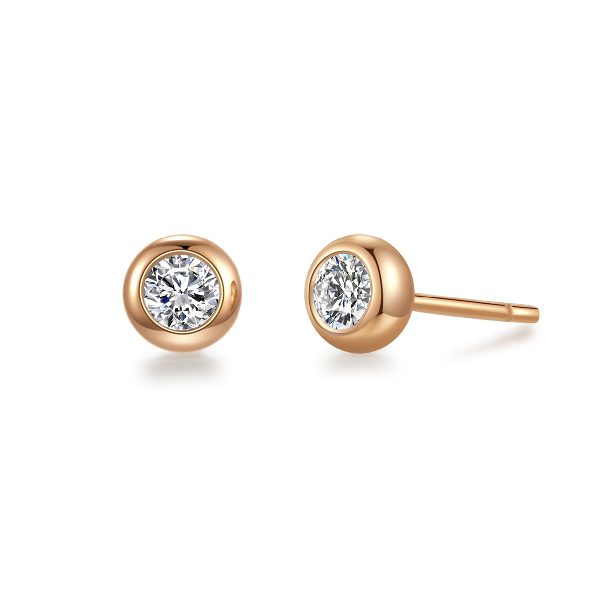 Bezel Set Lab Grown Diamond Stud Earrings (0.6 Ct Tw)