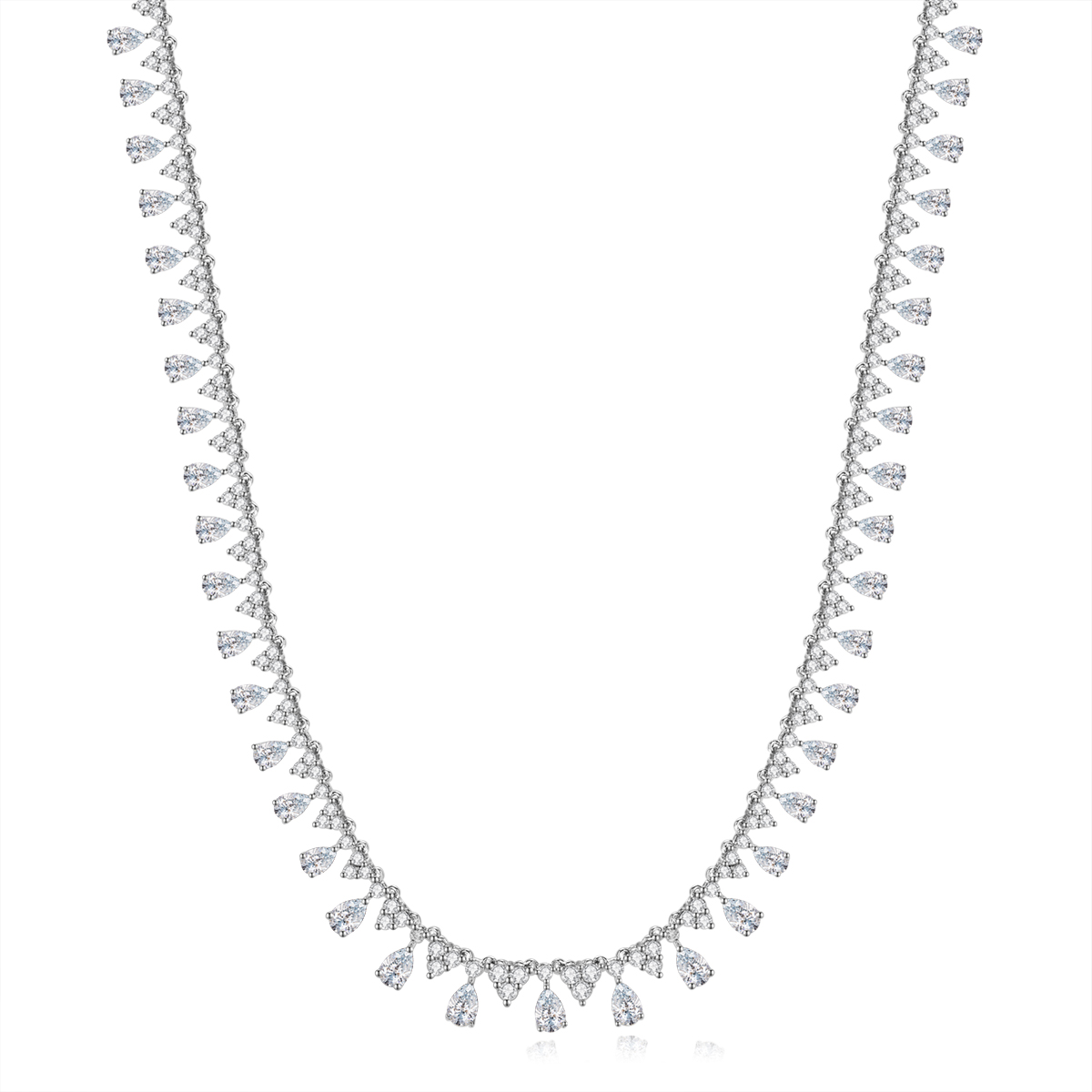  9 Carat Total Weight Mixed Cut Graduating Lab Grown Diamond Dangle Necklace