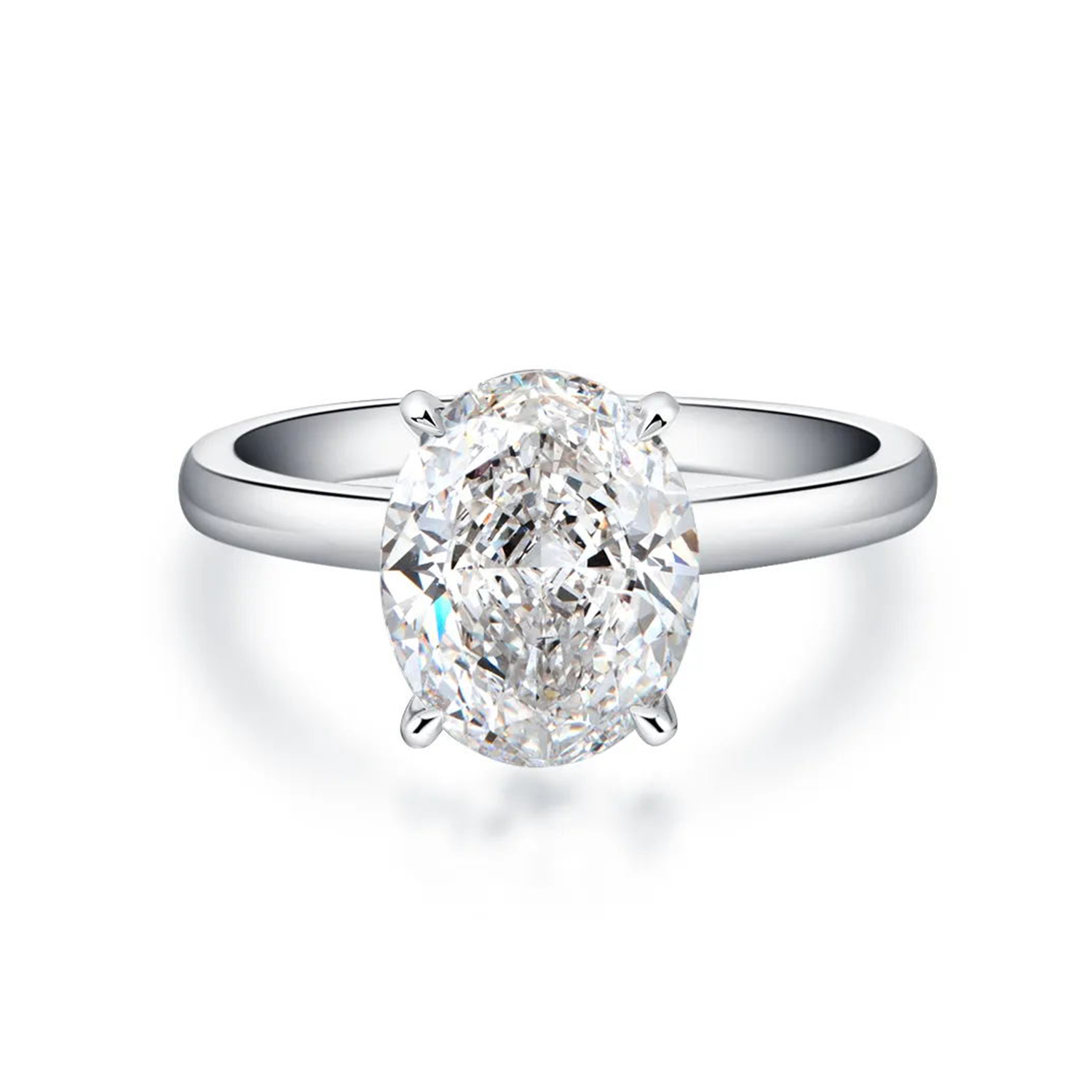 3 Carat Center Stone Oval Cut Lab Grown Diamond Hiddden Halo Engagement Ring  (3.1 Ct Tw)