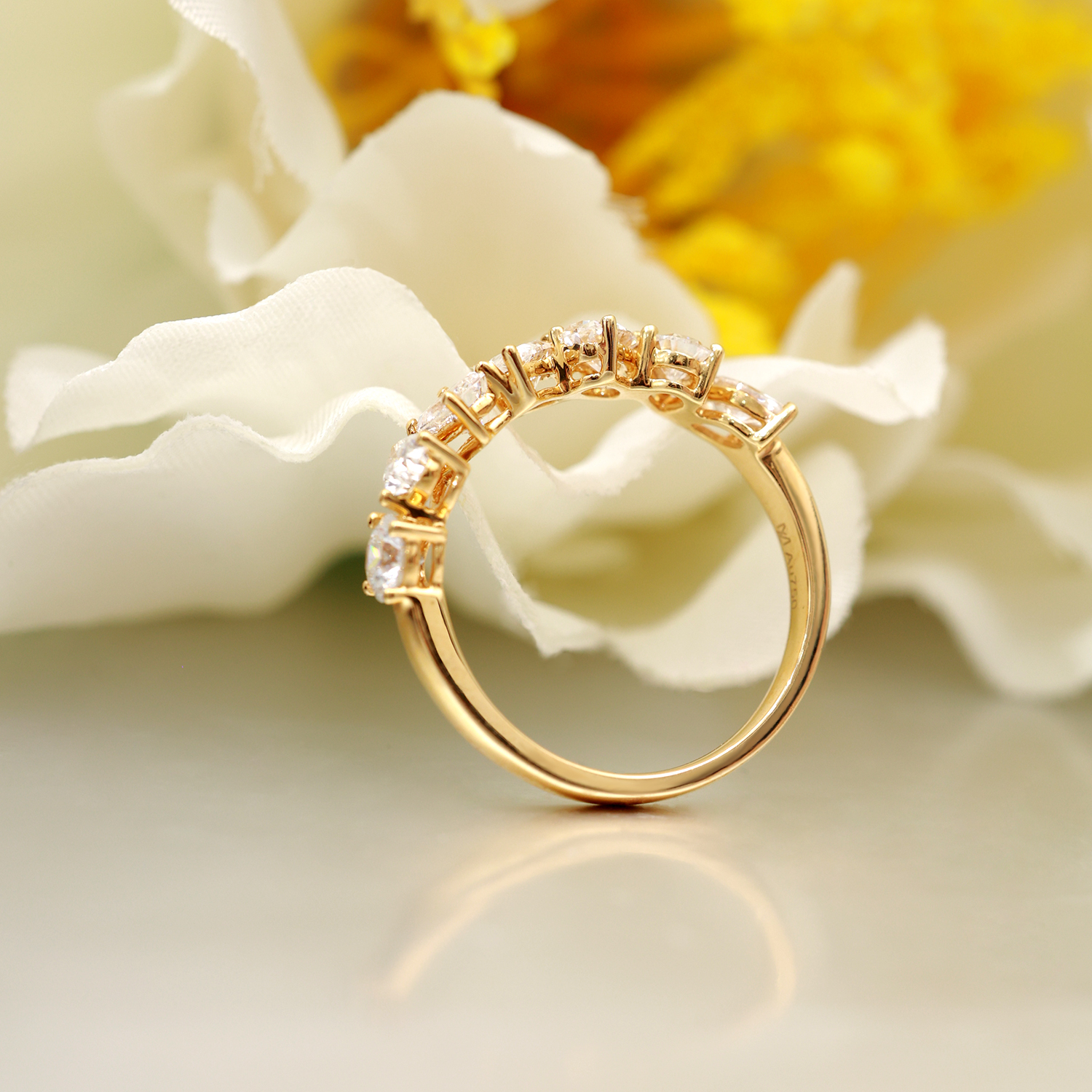 7 Stone Multi Shape Lab Grown Diamond Ring in 18k Gold (1.3 Ct Tw)