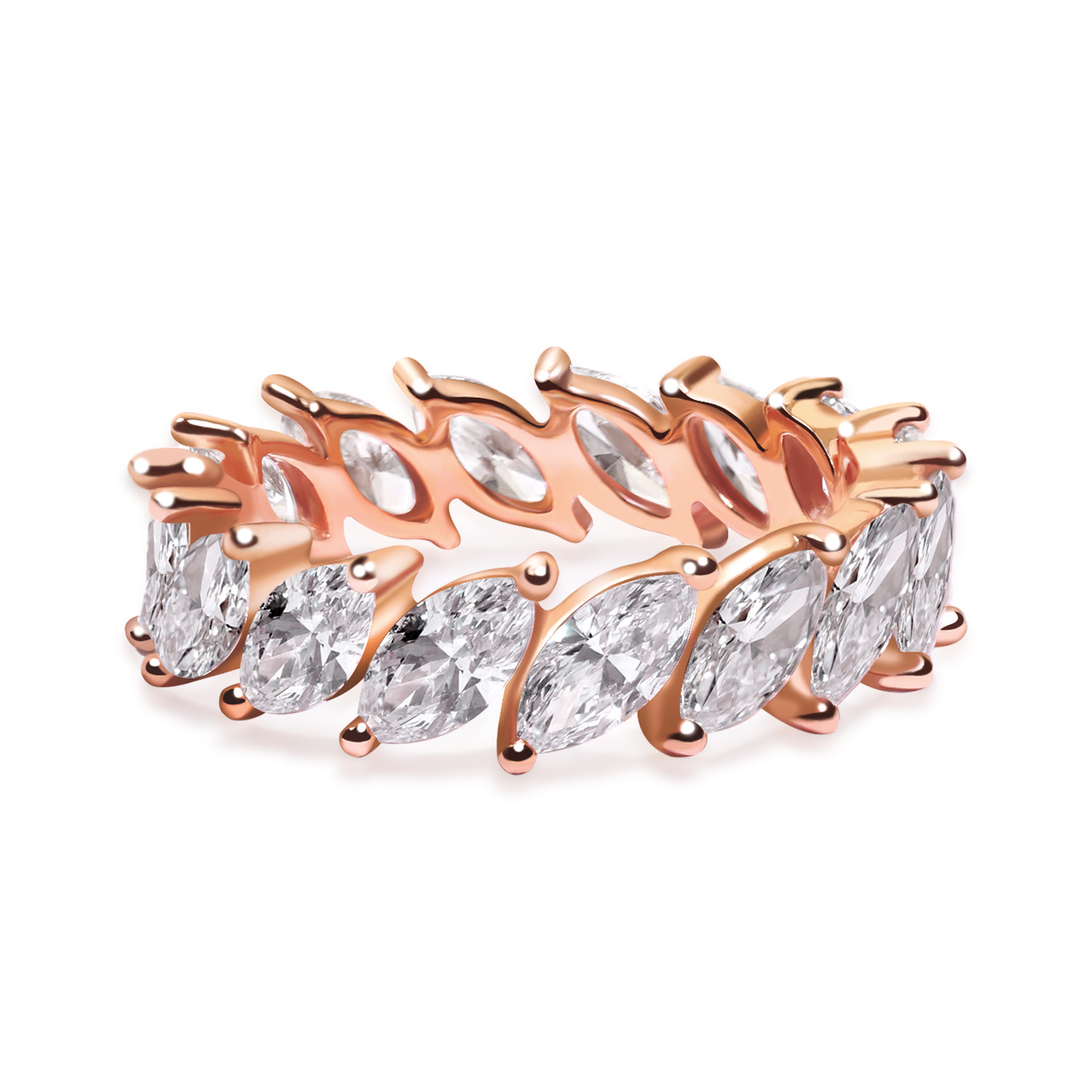 Garland Marquise Cut Lab Grown Diamond Full Eternity Ring ( 3.1 Ct Tw)