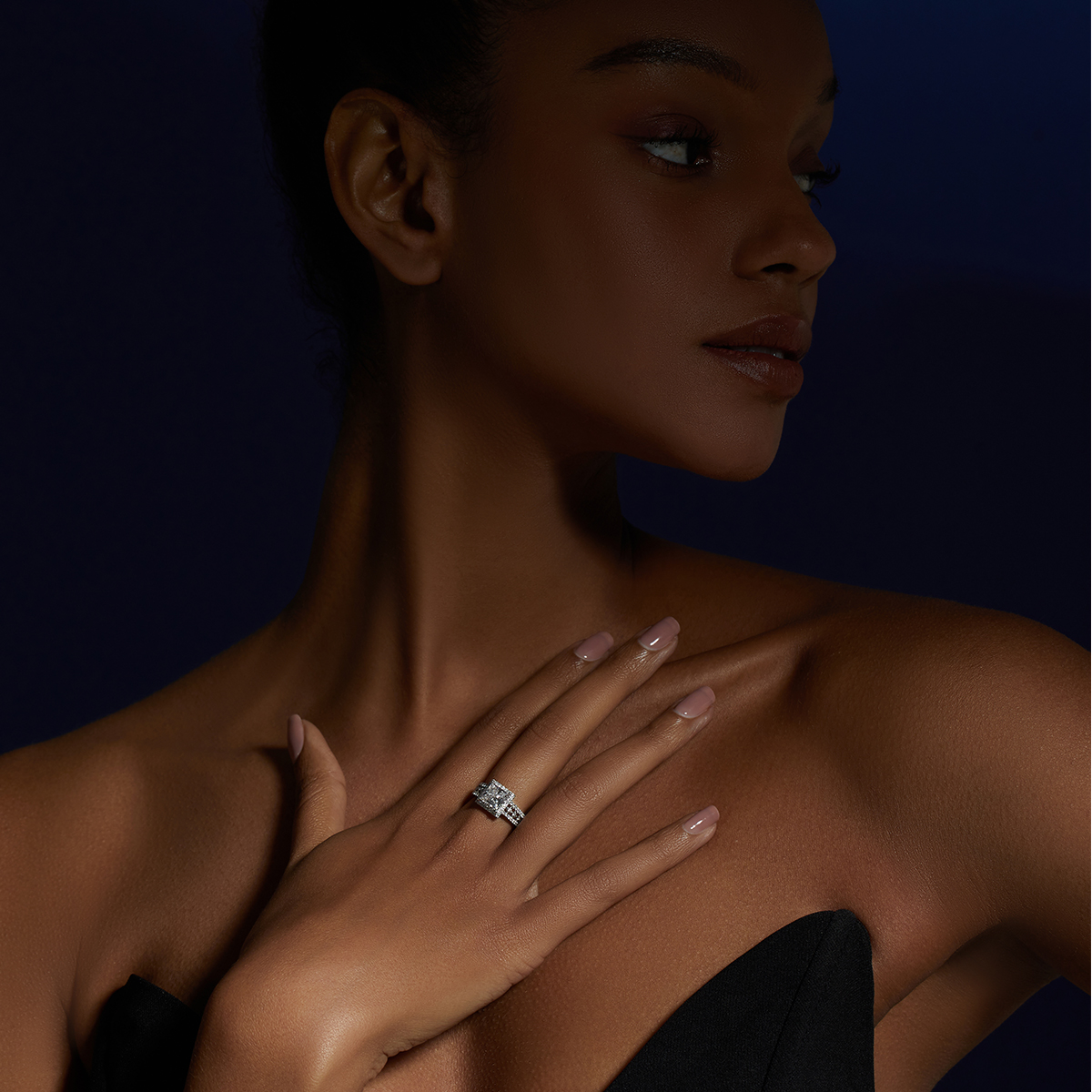 1.8 Carat Center Stone Halo Princess Cut Lab Grown Diamond Filigree Pave Engagement Diamond (2.2 Ct Tw)-Light Mark